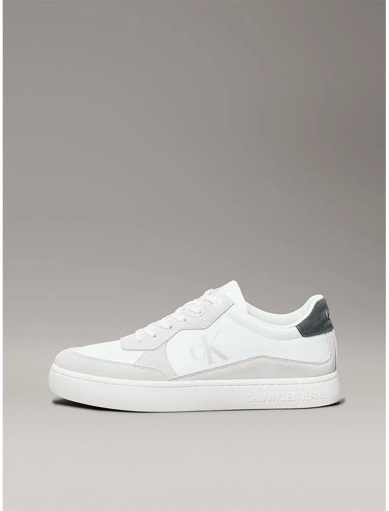 Кроссовки Calvin Klein Herren Cupsole Classic Iconic Nylon Schuhe, White Bright White Green Palm — фото 3