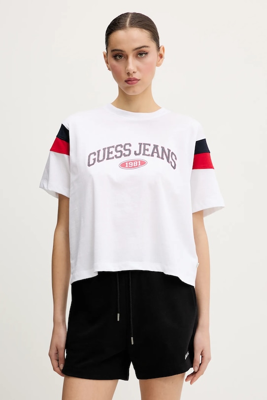 

Хлопковая футболка Guess Jeans, белый