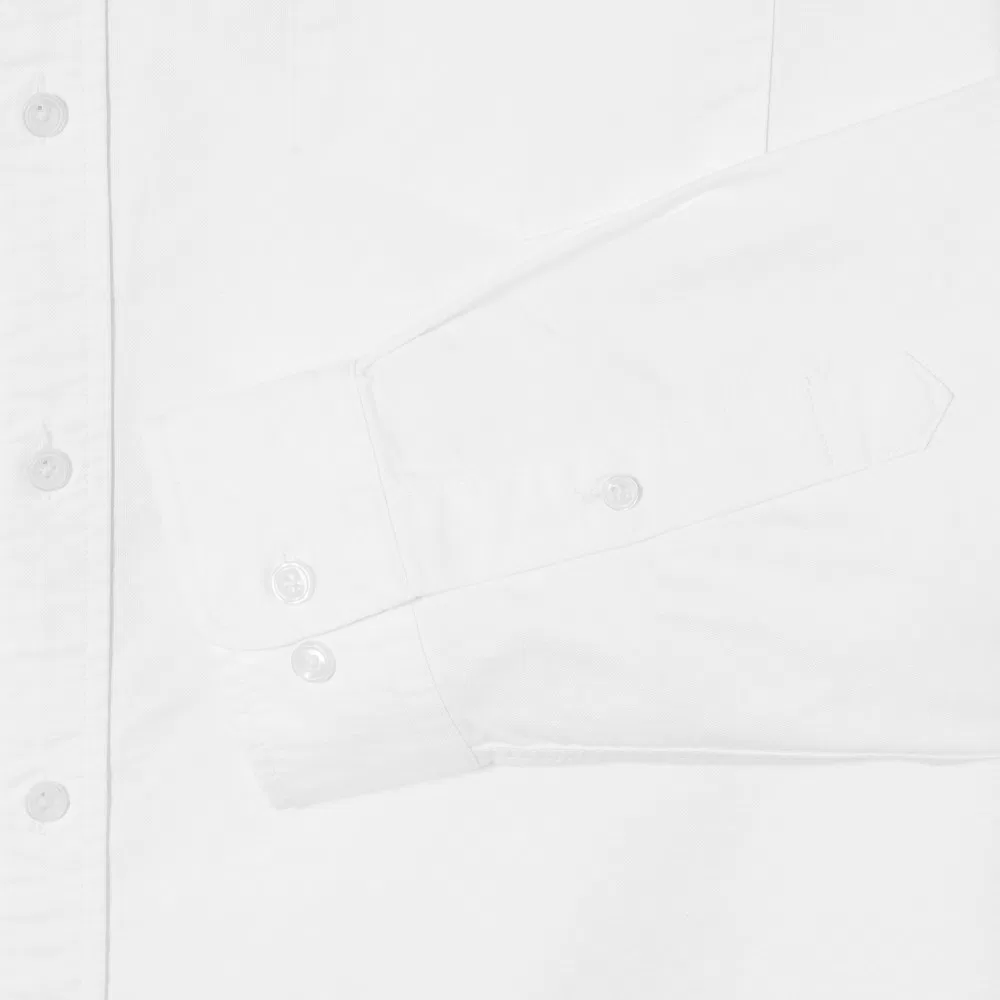 Мужская рубашка Lacoste из хлопка оксфорд расслабленного кроя, белая — фото 3