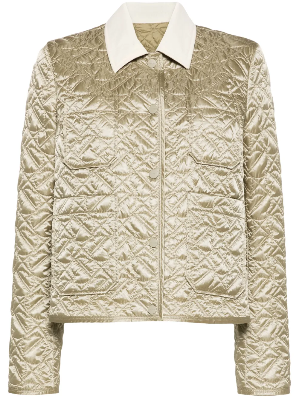 

Стеганая куртка-рубашка с вельветовым воротником MONCLER, зеленый