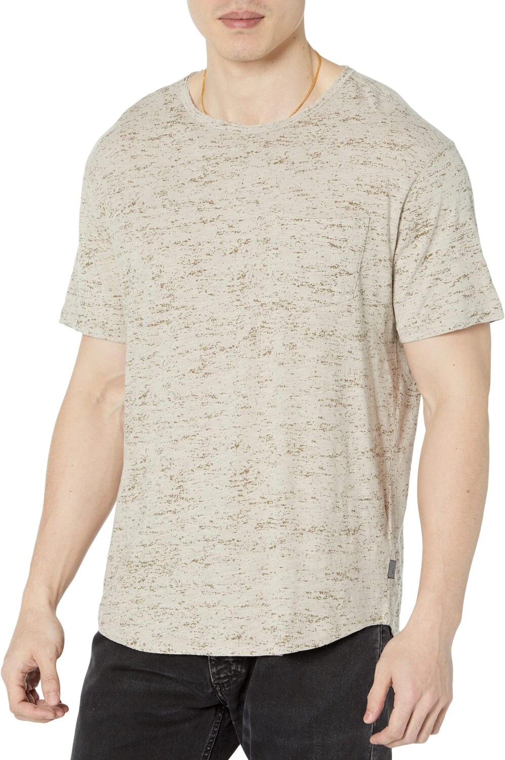 

Футболка John Varvatos Cooper Slub Cotton Crew with Distress Screen Print K6053Z1, цвет Pigeon Grey