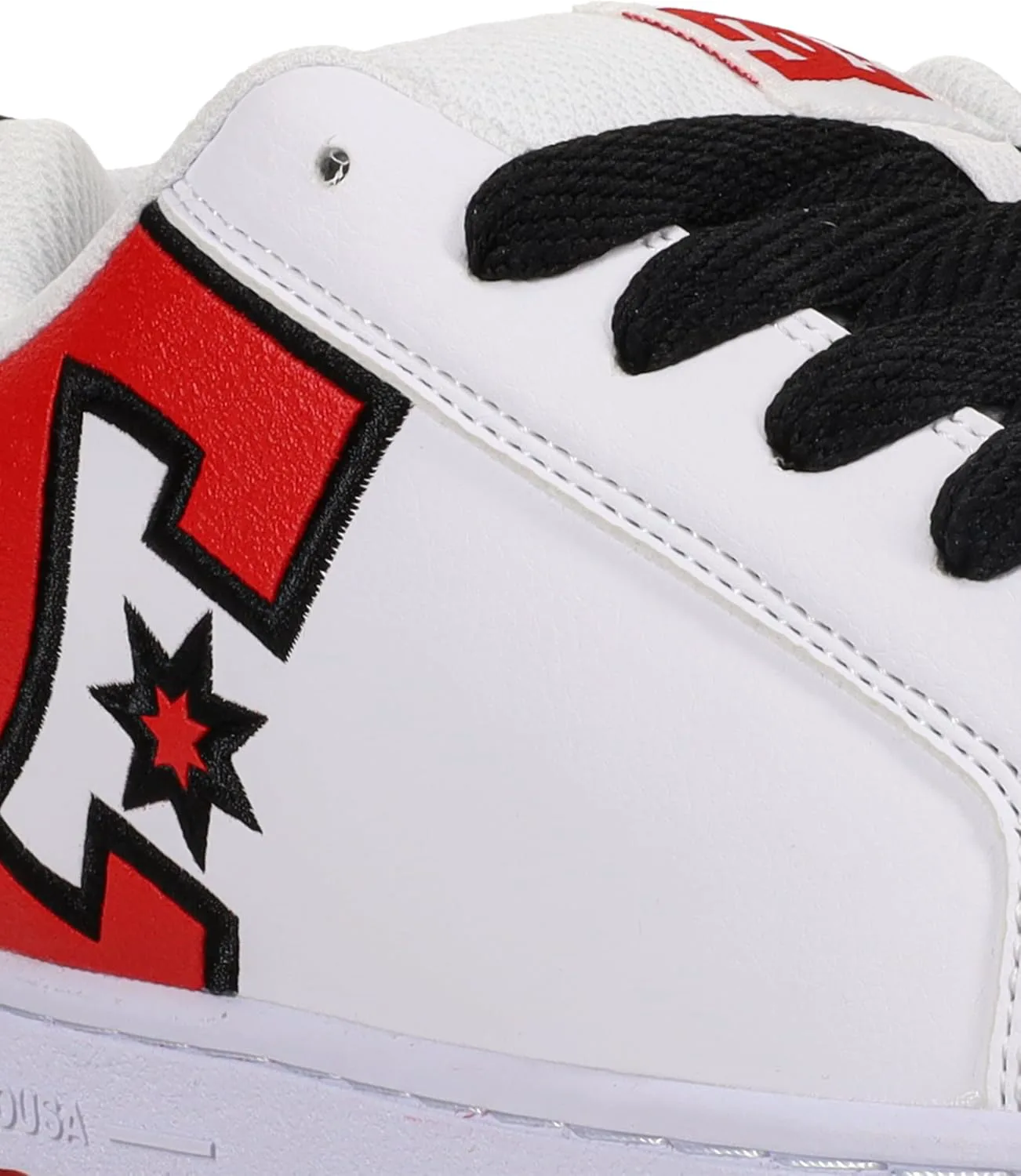 Мужские кеды DC Mens Court Graffik Casual с низким верхом для скейтборда DC Shoes, белый/красный — фото 3
