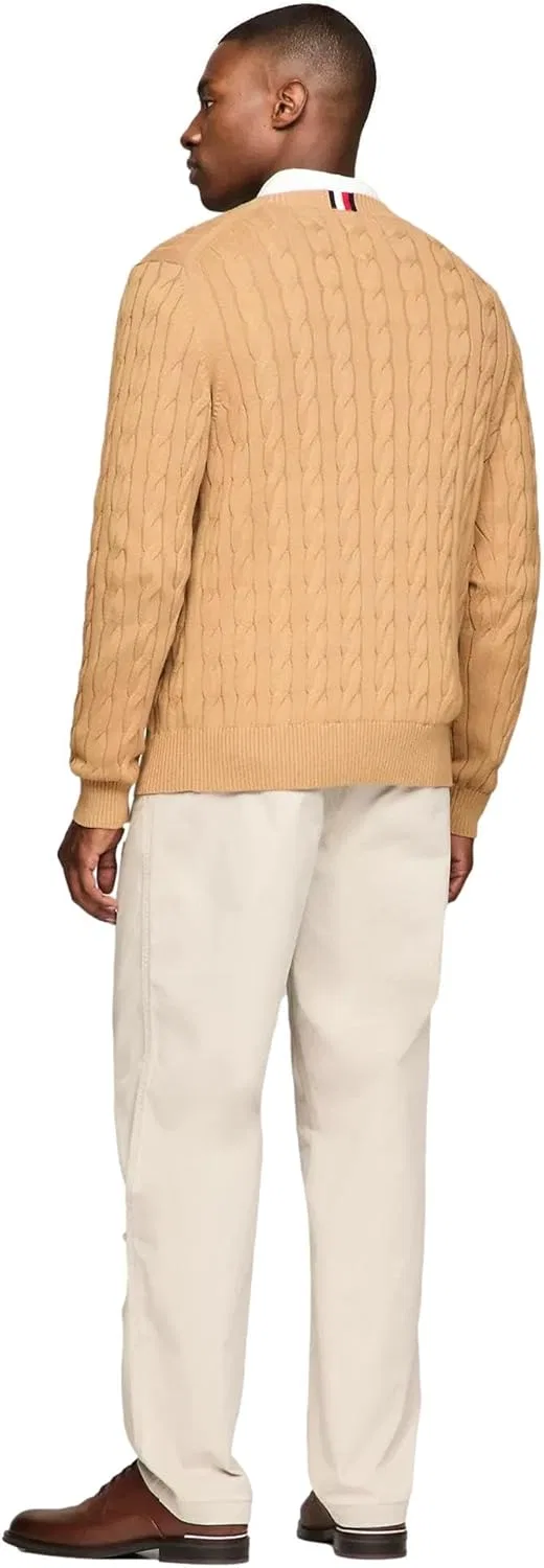 Свитер Tommy Hilfiger Men's Iconic Cable Knit из коллекции 2024, Pinecone Tan. — фото 4
