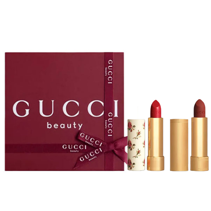 

Набор помад velvet mist в коробке, легко растушевывается, комплектация 3,5г+3,5г GUCCI