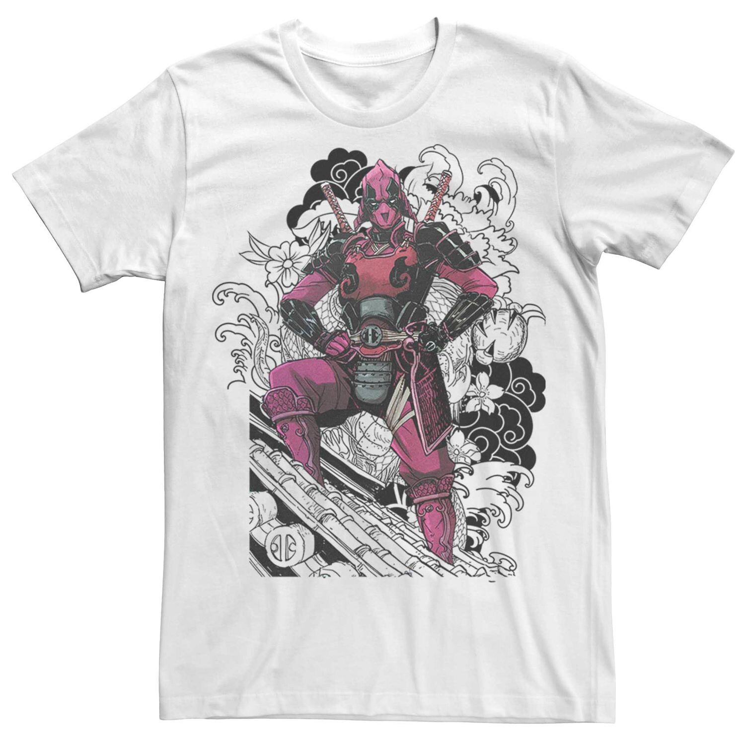 

Мужская винтажная футболка самурая Marvel Deadpool Licensed Character