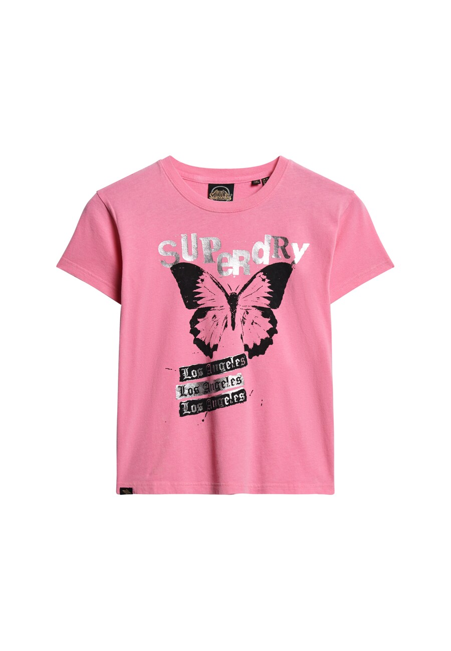 

Футболка Superdry Shirt Lo-fi Rock, светло-розовый