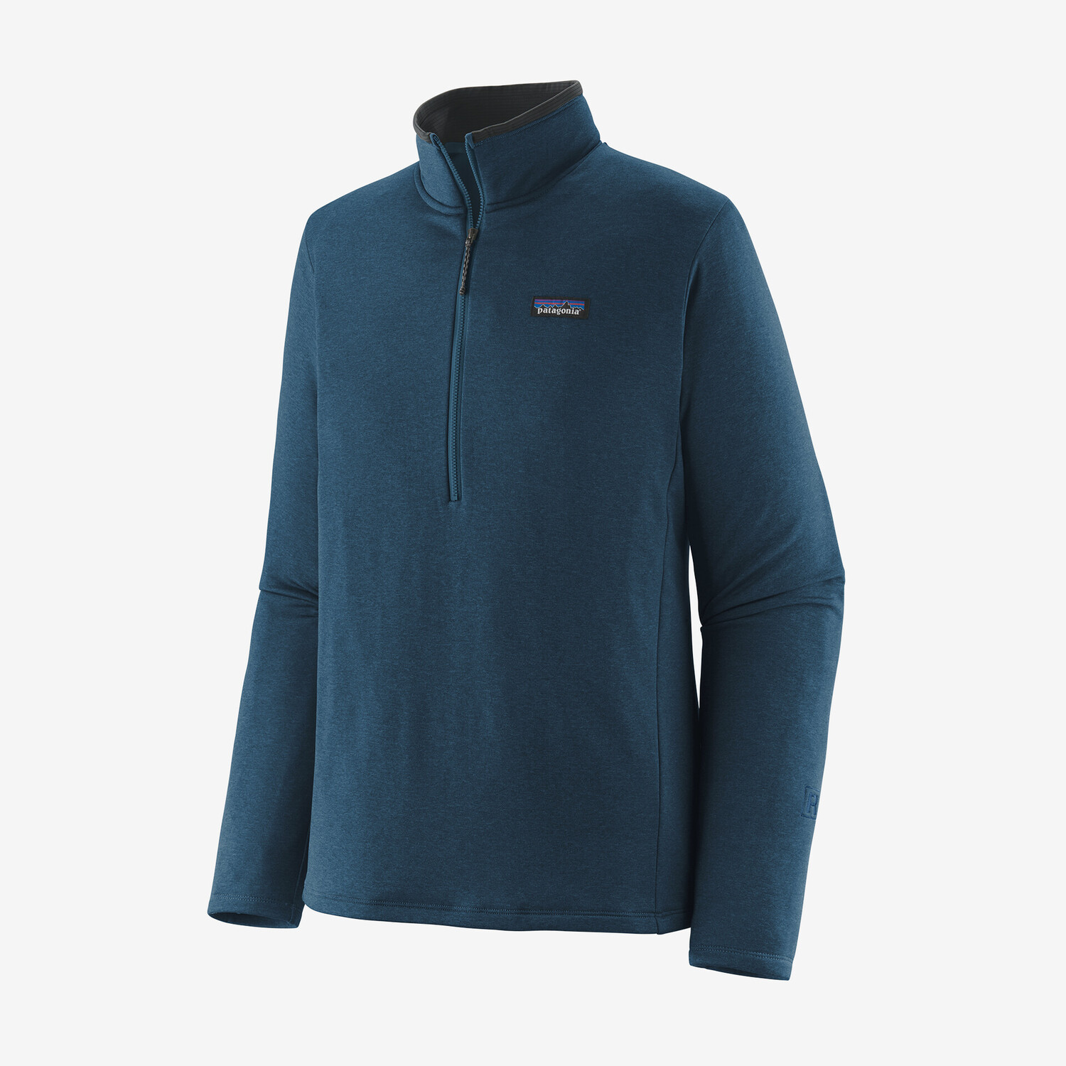 

Мужская повседневная рубашка на молнии R1 Patagonia, цвет Lagom Blue - Tidepool Blue X-Dye