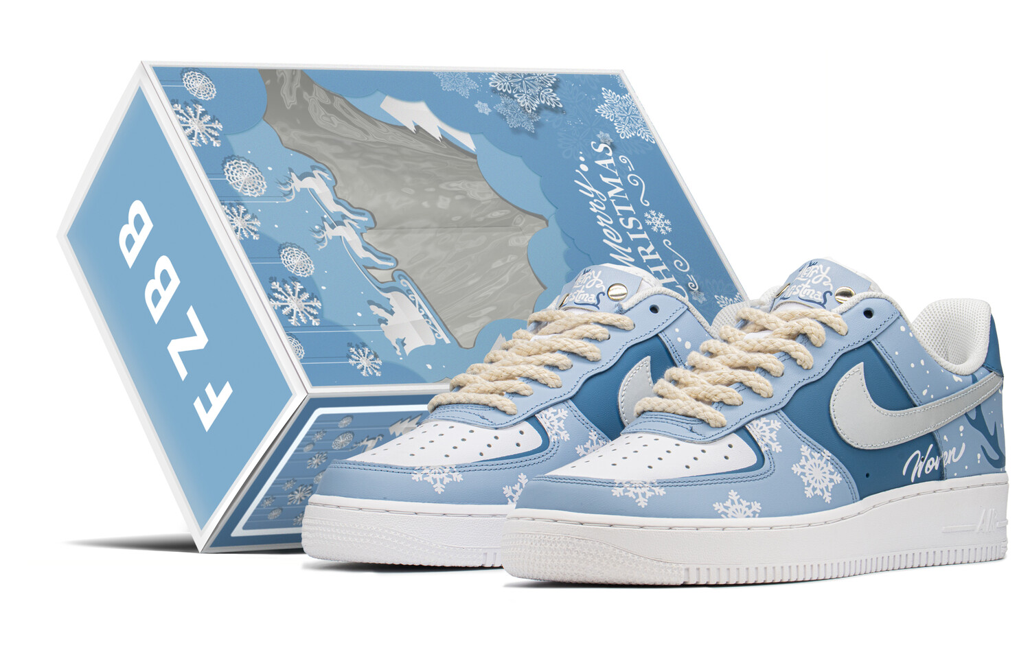

Кроссовки Nike Air Force 1 Skateboard Shoes Men Low-Top Blue/White