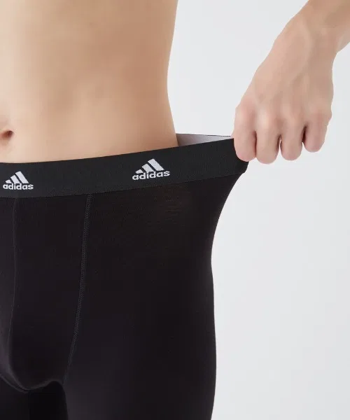 Тайтсы adidas с логотипом, утеплённые, серо-коричневые — фото 4