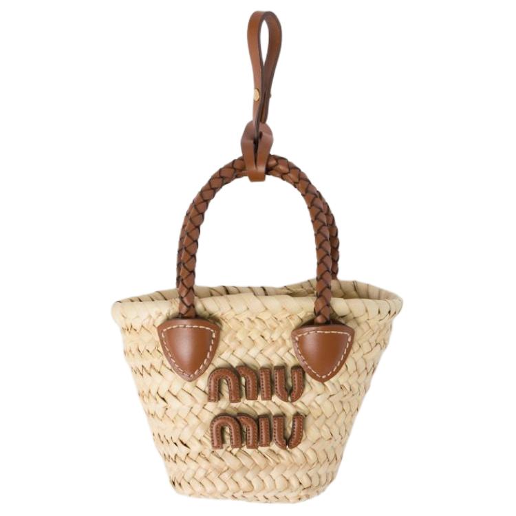 

MIU MIU Миниатюрная женская сумка через плечо из телячьей кожи бежево-коричневого цвета