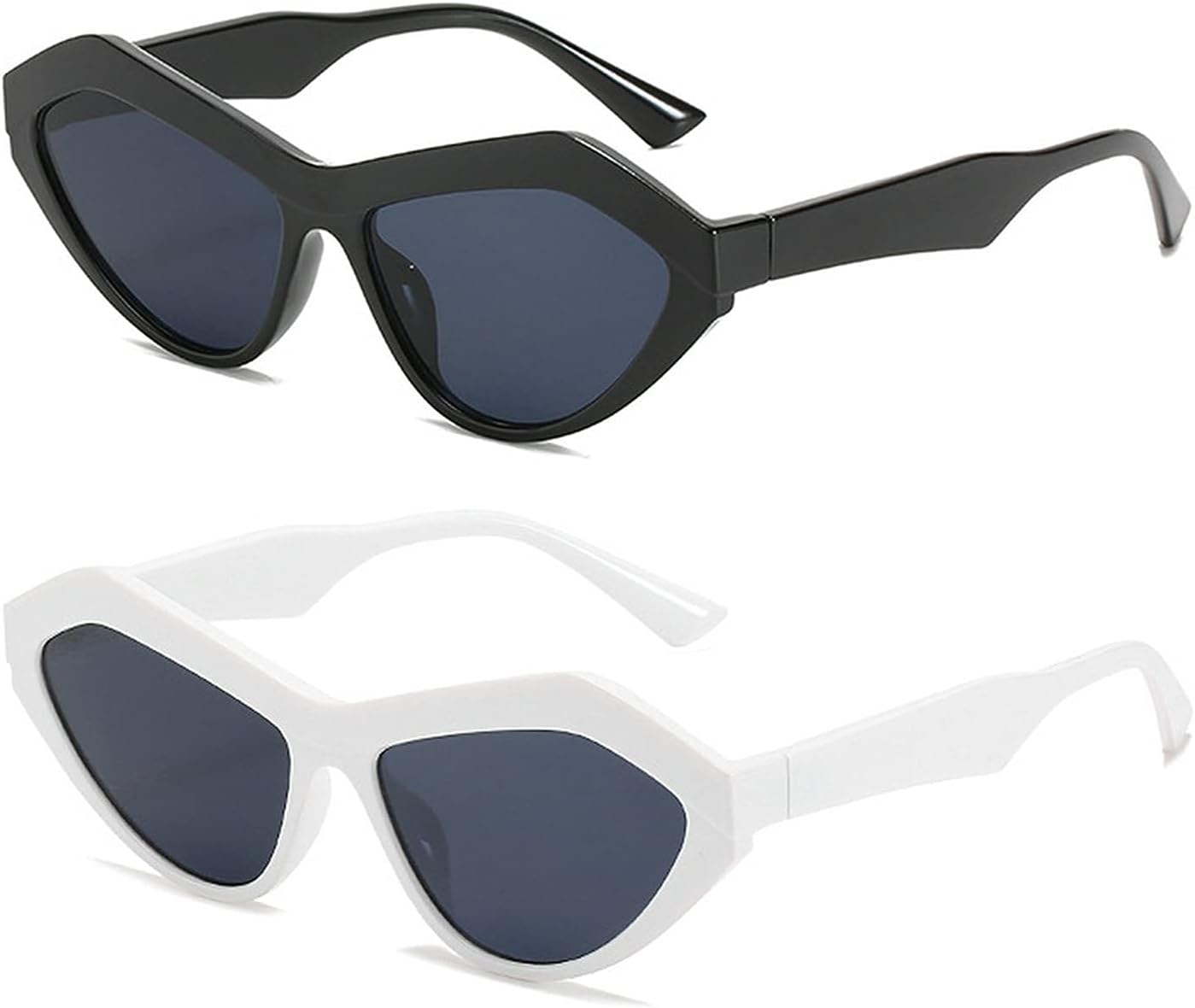 

Ретро-солнцезащитные очки «кошачий глаз» неправильной формы для женщин, популярные яркие очки, брендовый дизайн, мужские солнцезащитные очки с защитой от УФ-излучения UV400 COTIA, Black&white