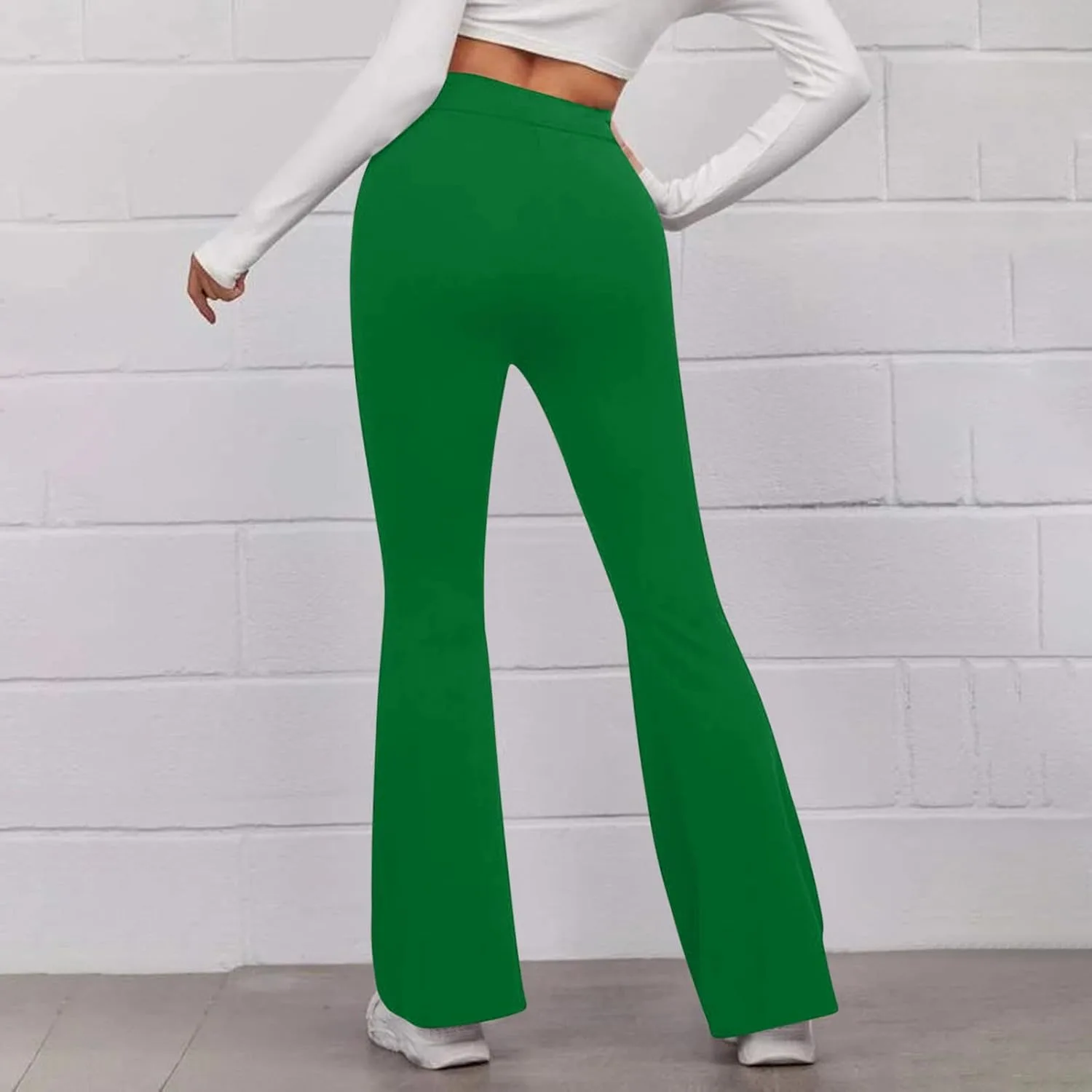 Женские брюки-клеш High Waisted Crossover Bootcut с карманами для йоги — фото 4