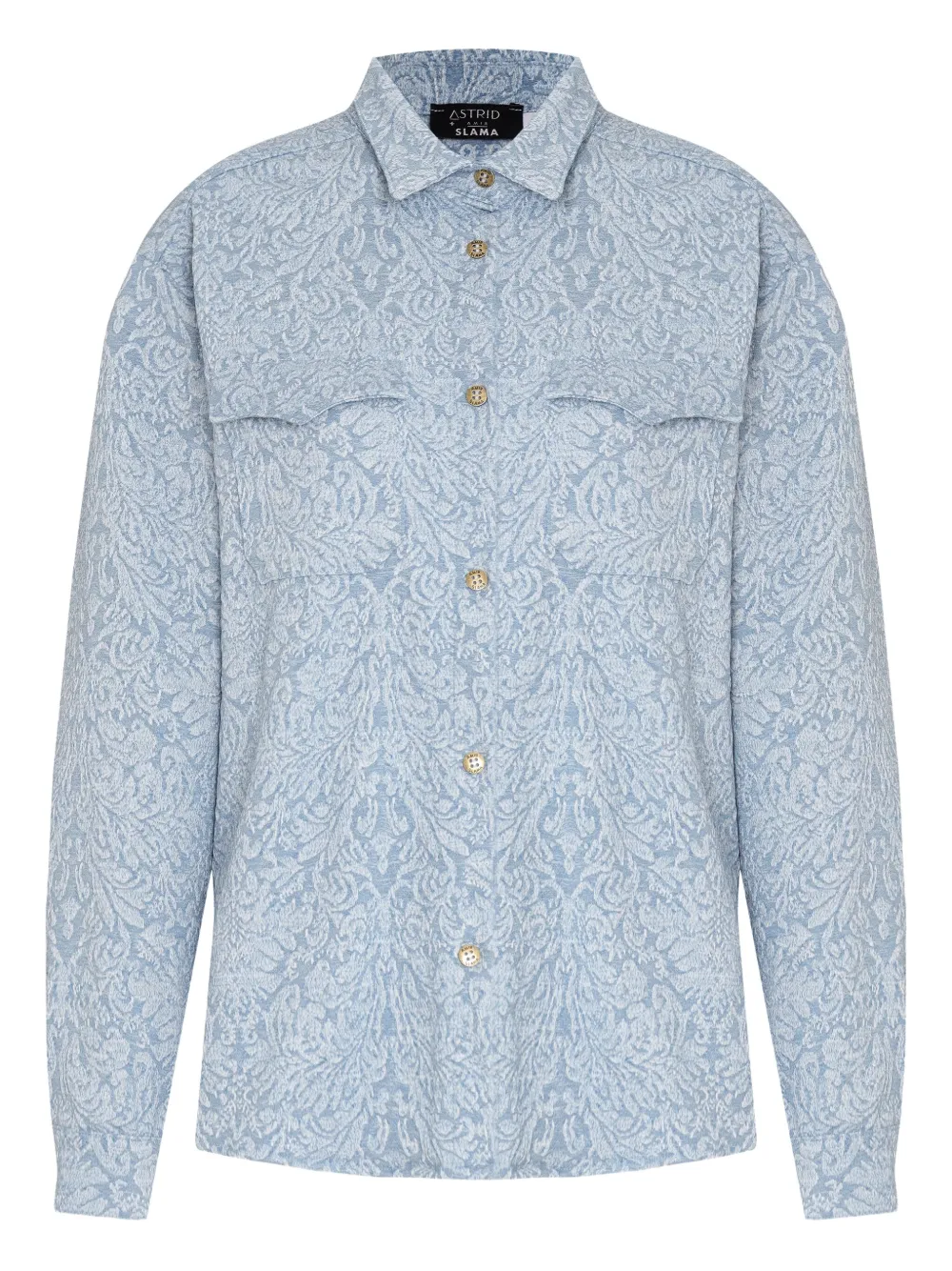 

Рубашка с цветочным жаккардом X Astrid Amir Slama, синий