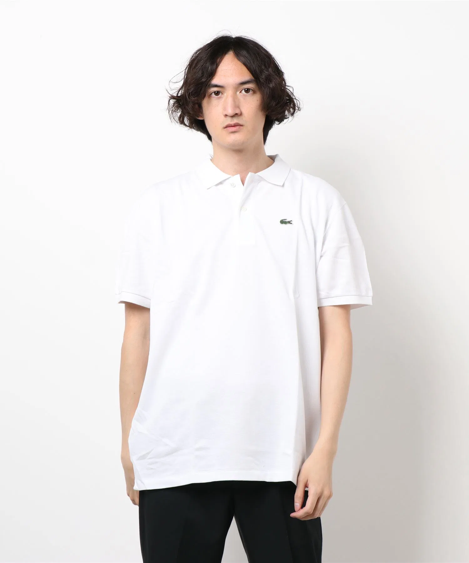 Рубашка поло Lacoste Классическая мужская, короткий рукав, унисекс, белый — фото 3