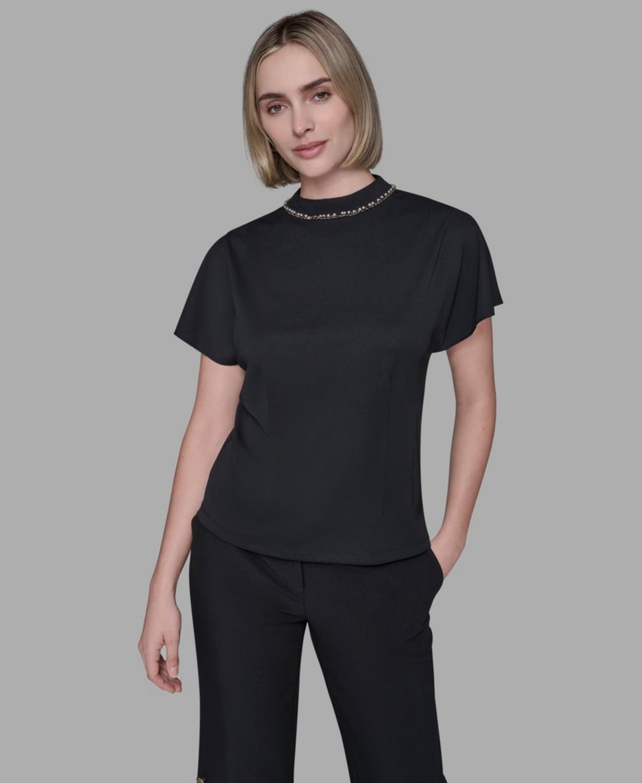 

Женская блузка с высоким воротником KARL LAGERFELD PARIS, Black