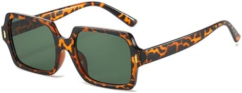 

Ретро-квадратные солнцезащитные очки для женщин с защитой от УФ-излучения UV400, модные солнцезащитные очки для мужчин с градиентным покрытием MTZJH, Leopard Dark Green