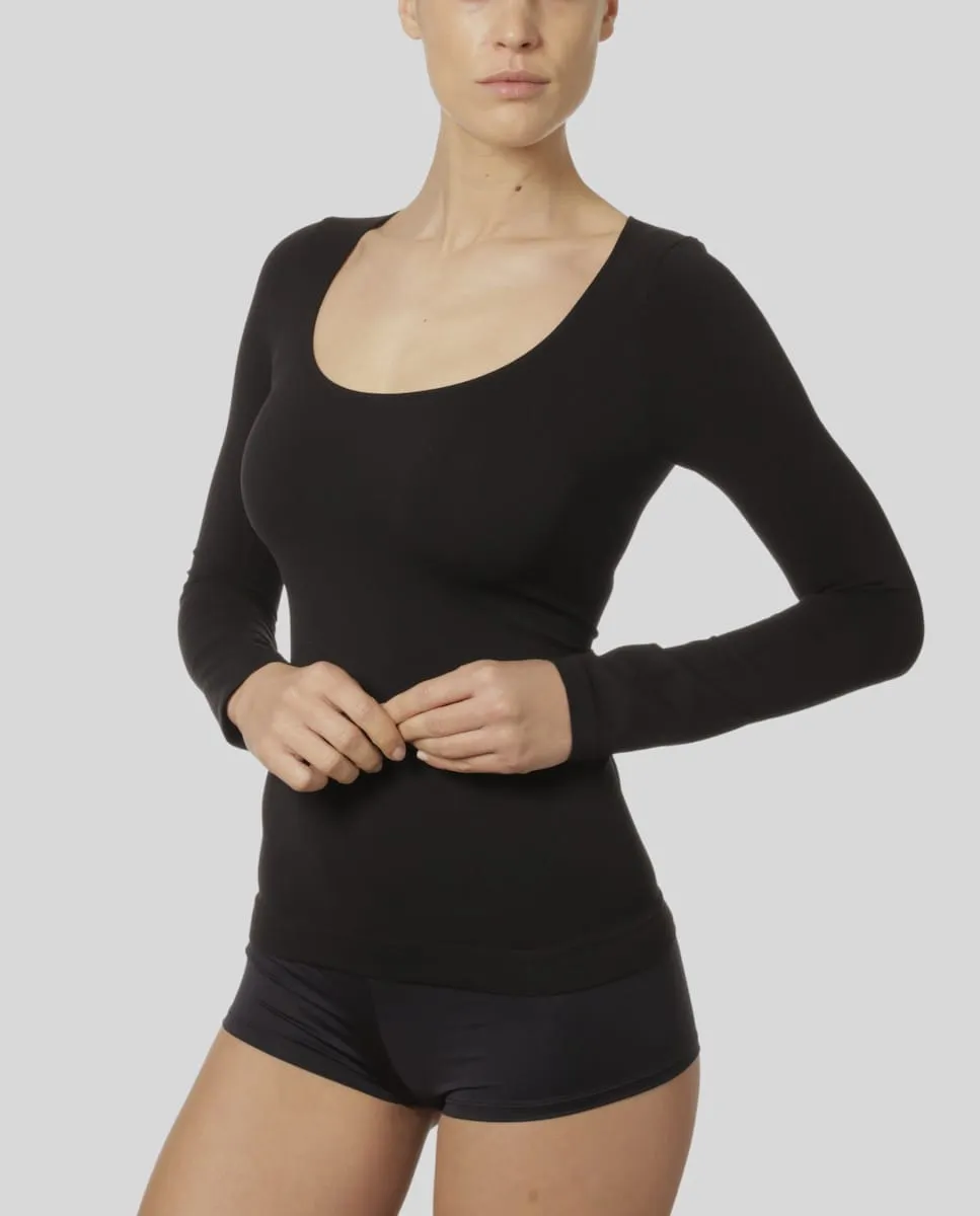 

Женская бесшовная длинная футболка Platino, черный