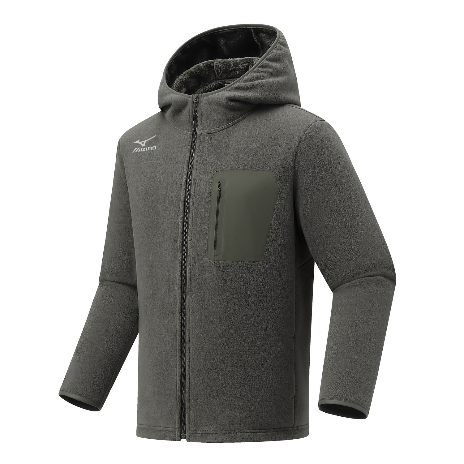 

Бархатная куртка унисекс с капюшоном, средней высоты Mizuno, серый lake зеленый