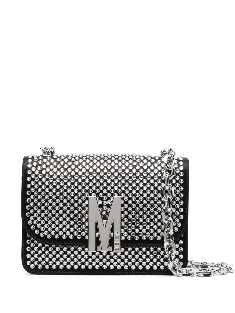 

Сумка через плечо с кристаллами Moschino, черный