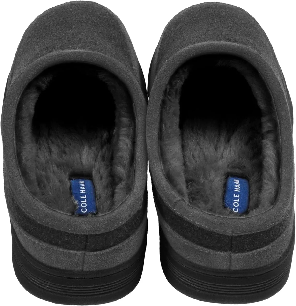Мужские сабо Cole Haan для использования внутри и снаружи - мягкие тапочки на молнии, с амортизирующей стелькой, шерстяным верхом, прочной подошвой, удобной посадкой — фото 4