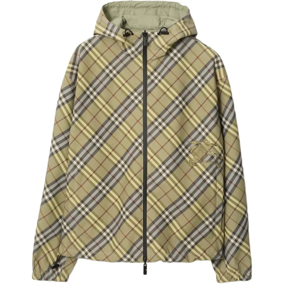 Куртка Burberry Forestland Green свободного кроя, двусторонняя, с капюшоном