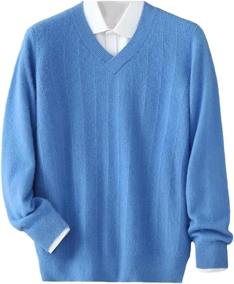 

Мужской вязаный свитер с V-образным вырезом 100% кашемир