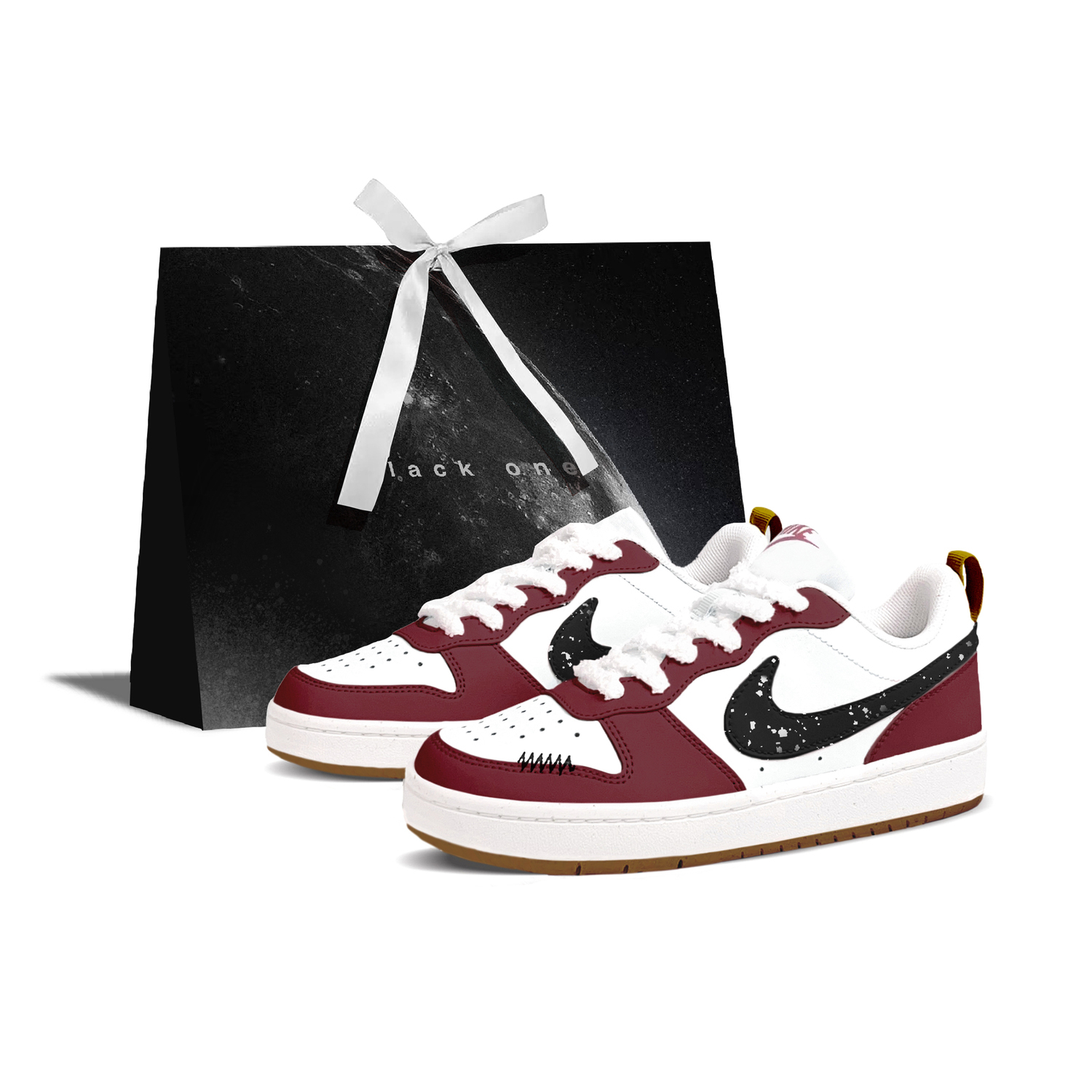 

Детские скейтбордистские кроссовки Court Borough для начальной школы Nike, белый красный (shopping bag)