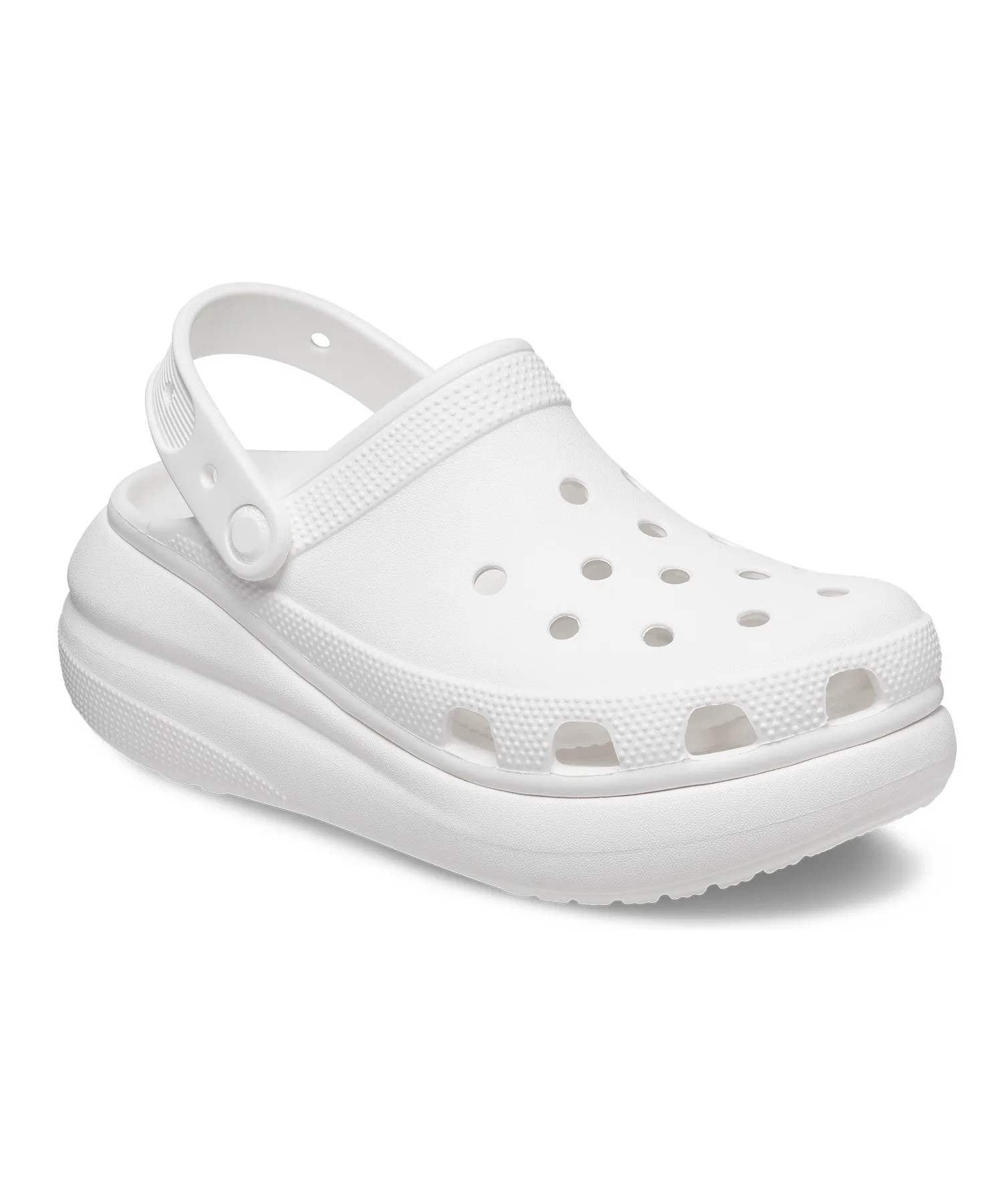 Унисекс сандалии на платформе Crocs Classic Crush Clog белые — фото 3