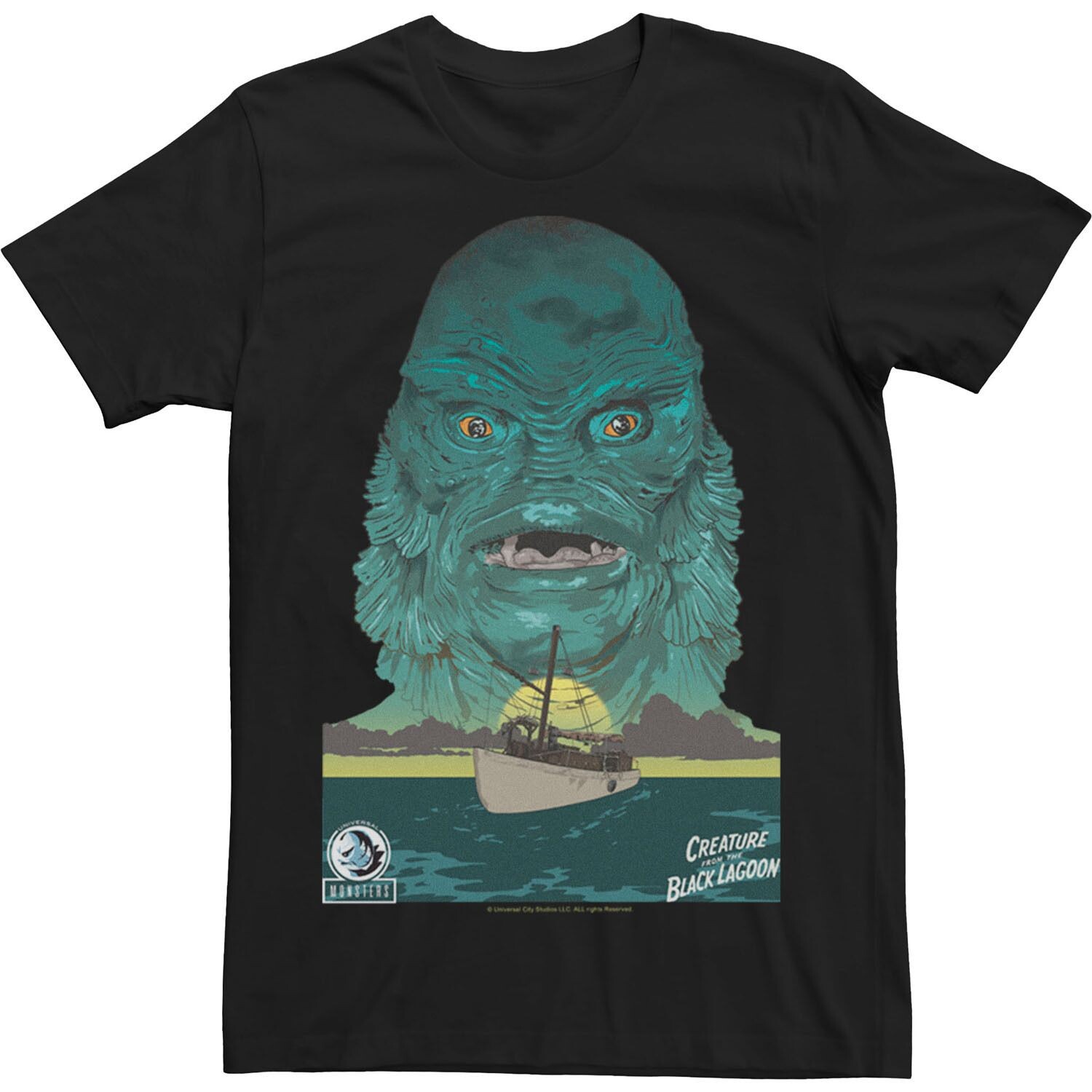 

Мужская универсальная футболка с наполнением Monsters Creature From The Black Lagoon Licensed Character