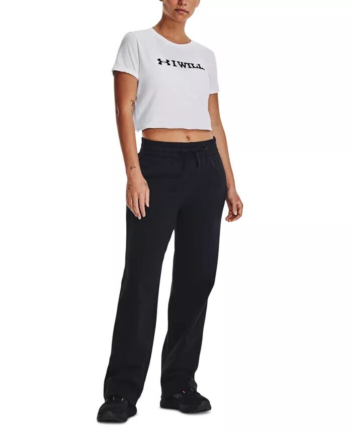 

Женские прямые брюки Rival из фактурного флиса Under Armour, черный