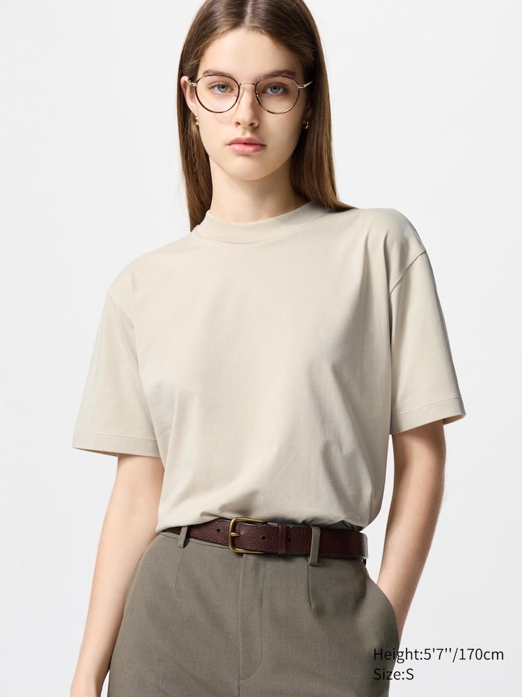 

Футболка Airism из хлопка Uniqlo, цвет 30 бежевый