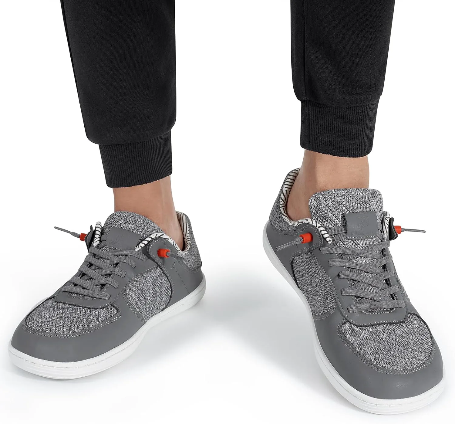 Мужские туфли Pulltop Barefoot с широкой носовой частью - минималистичные туфли-босоножки, кроссовки без каблука, слайпы для ходьбы, противоскользящие, серый — фото 3