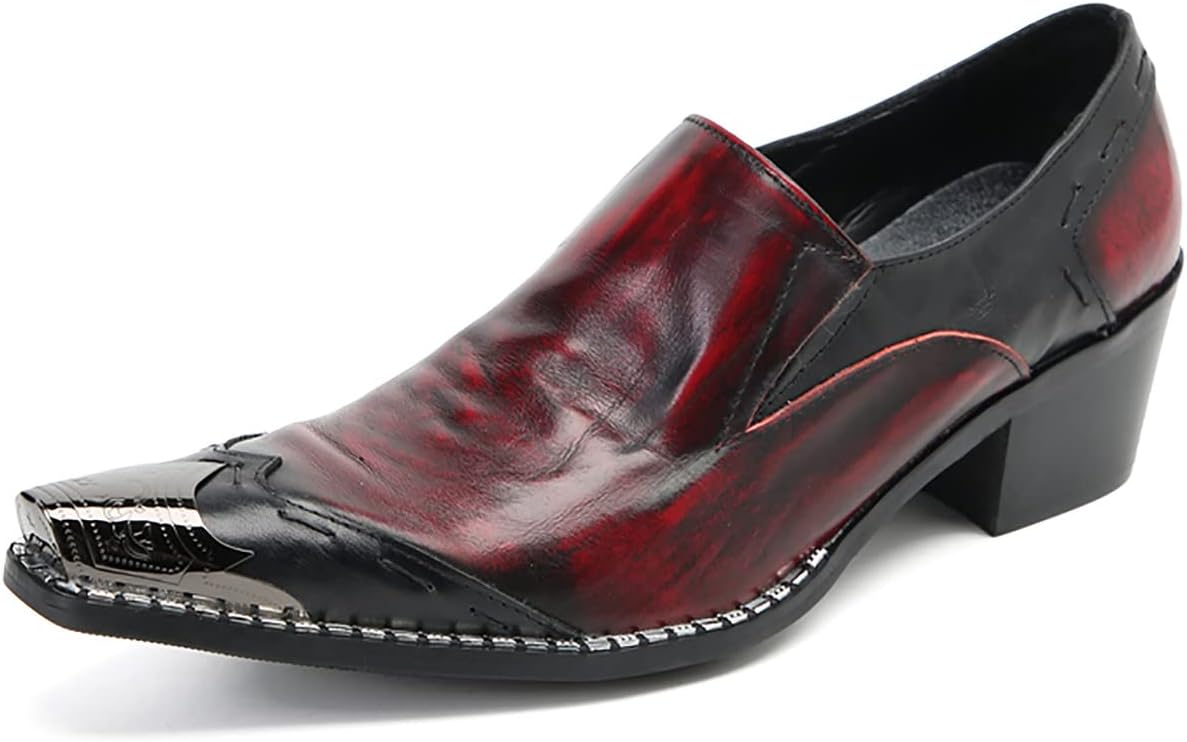 

мужские лоферы santimon из натуральной кожи с металлическим носком, бордовый