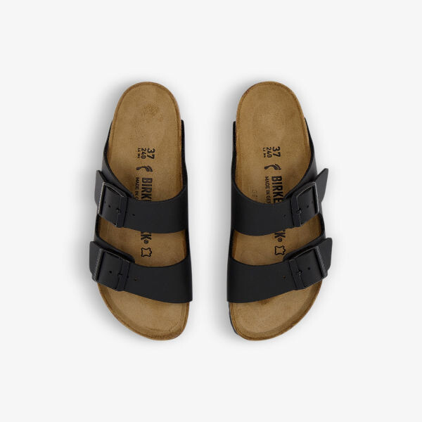 Босоножки Arizona из искусственной кожи с двумя ремешками Birkenstock, черный — фото 2