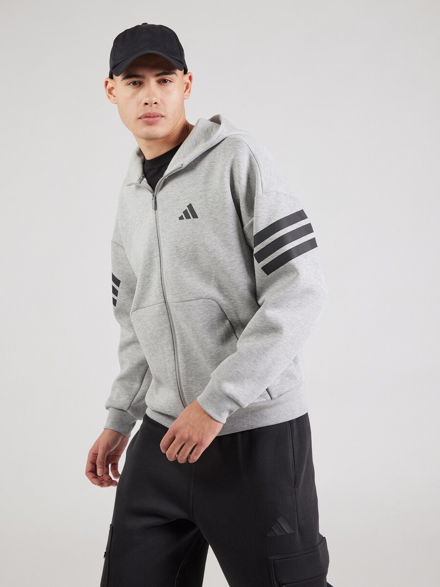 Спортивная толстовка с капюшоном на молнии ADIDAS SPORTSWEAR, серый — фото 2