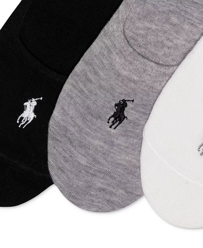 Женские носки-следки плоской вязки, 3 пары Polo Ralph Lauren, белый — фото 4