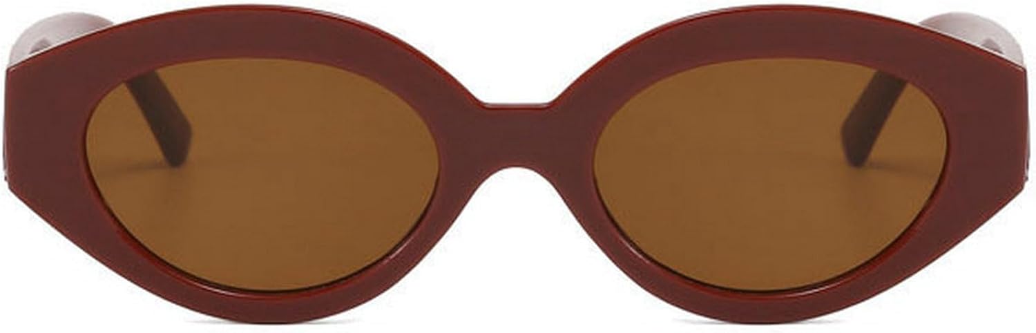 

Модные овальные женские солнцезащитные очки UV400, ретро-солнцезащитные очки с леопардовым принтом для женщин и мужчин, стильные круглые солнцезащитные очки в стиле Y2K от дизайнера mincl, Red