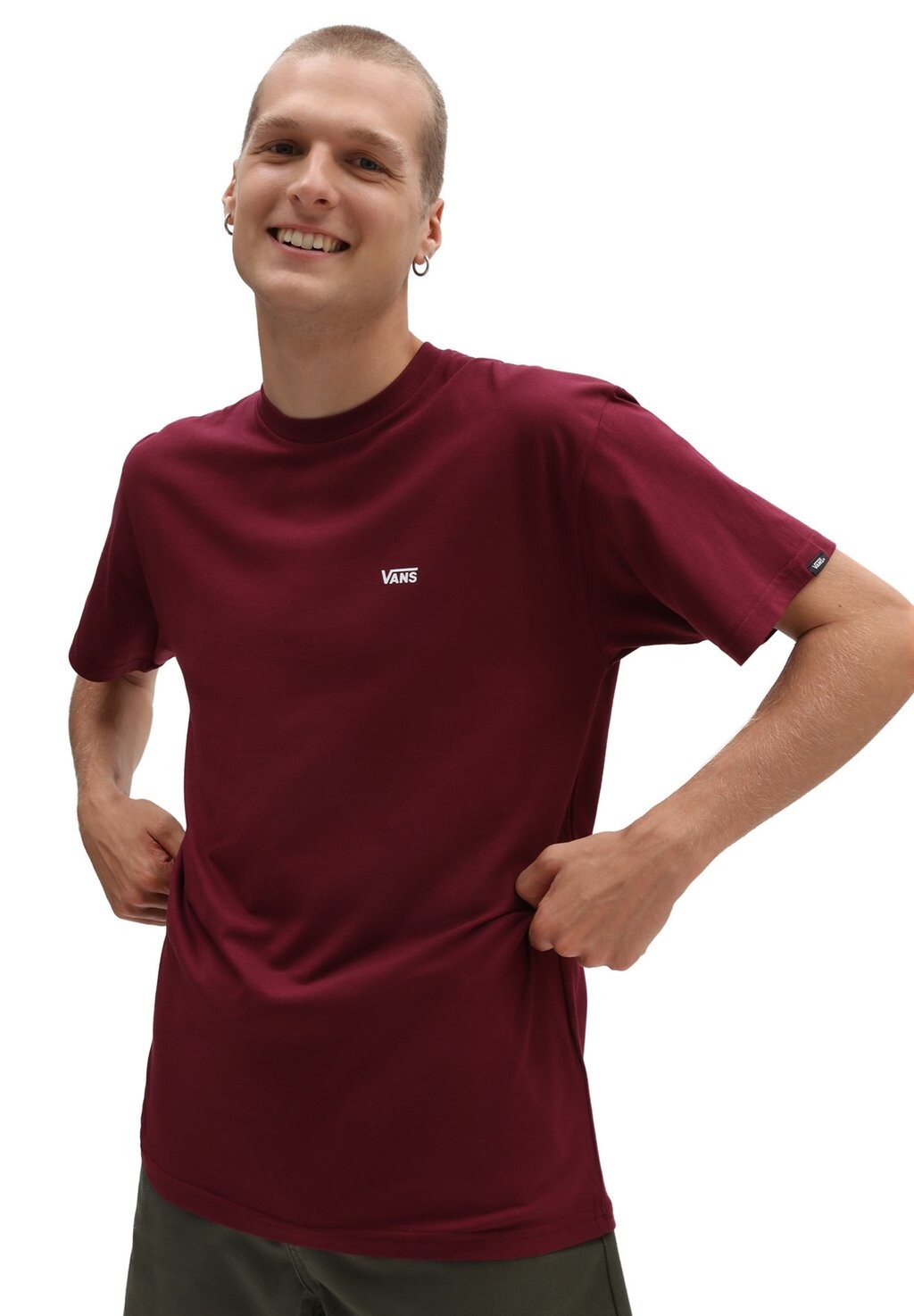 

Базовая футболка Left Chest Logo Tee Vans, цвет burgundy