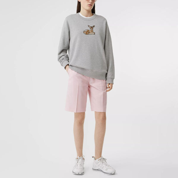 Свитер deer pattern cotton loose swea grey Burberry, серый — фото 4