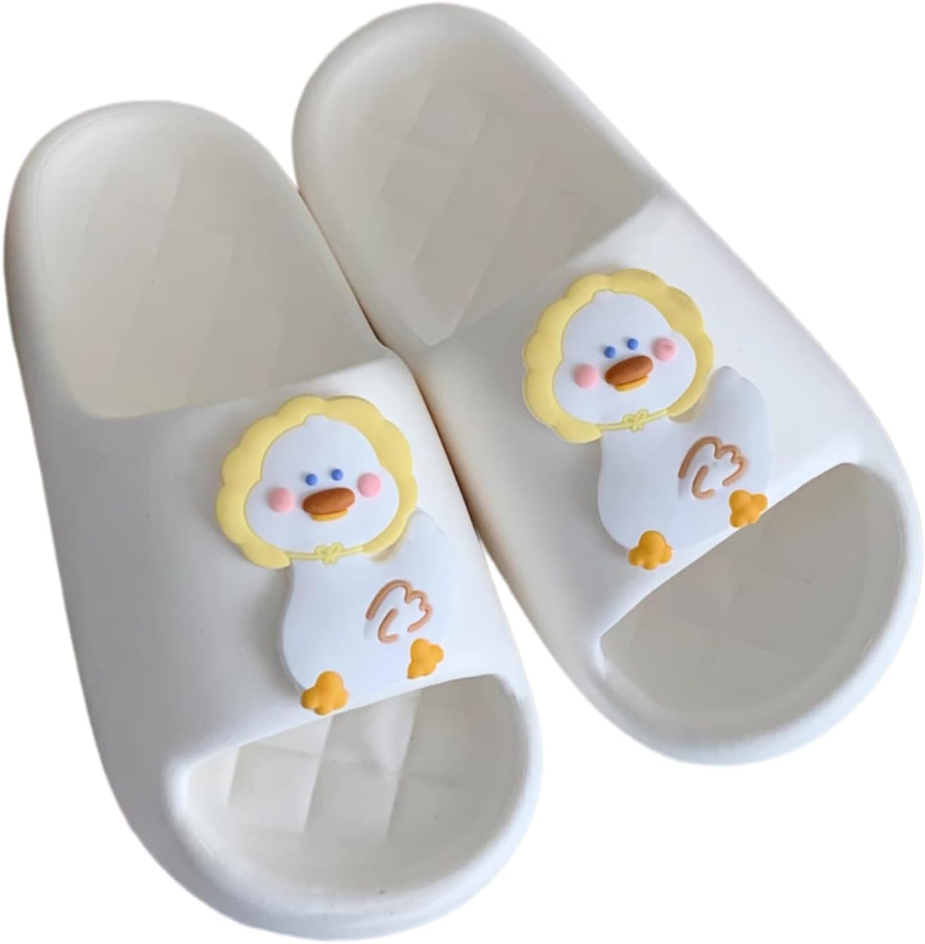 

Унисекс летние шлепанцы с милым утенком для душа, для мужчин и женщин, домашние и тапочки для ванной Ypnmr, белый