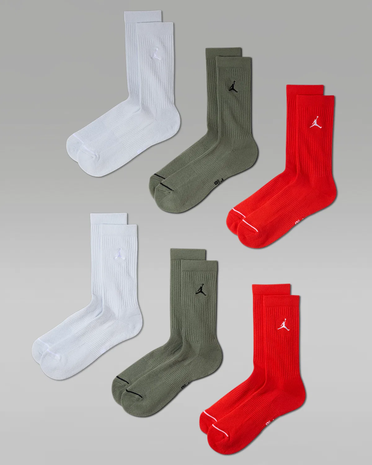 Носочки хлопковые повседневные Jordan Everyday (6 пар), Multi-Color