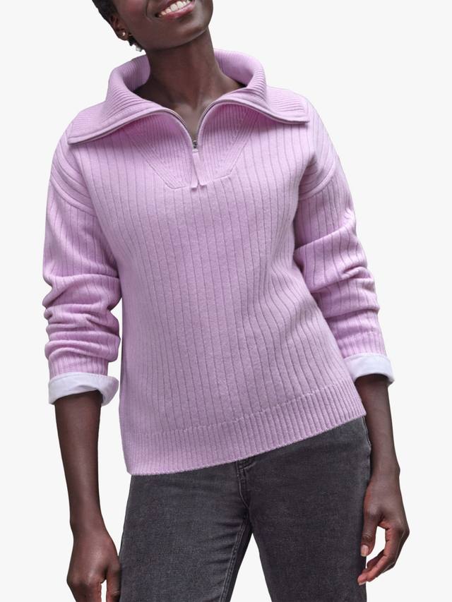 

Шерстяной джемпер с застежкой-молнией 1/2 Pure Collection, цвет Lilac