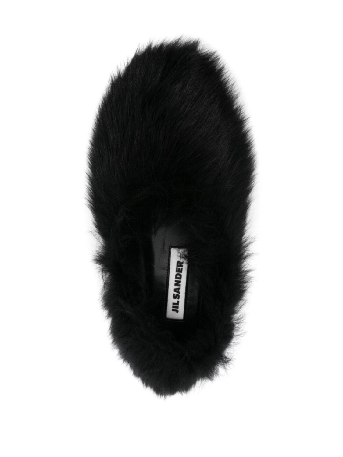 Jil Sander балетки с искусственным мехом, черный — фото 4