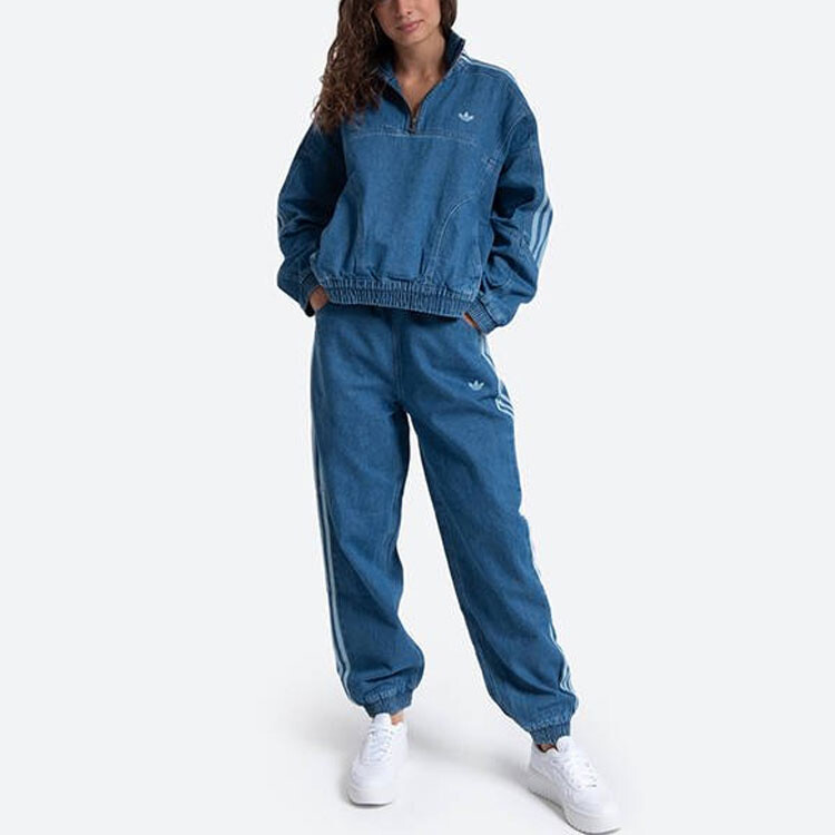 Женская джинсовая куртка Adidas Originals, цвет Blue — фото 2