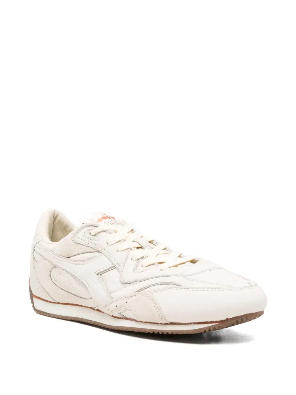 Кроссовки из кожи с панельным дизайном Diadora, бежевый — фото 2