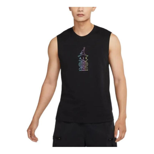 

Майка Air Jordan Dongdan Logo Printing Sleeveless Training Black Vest, черный