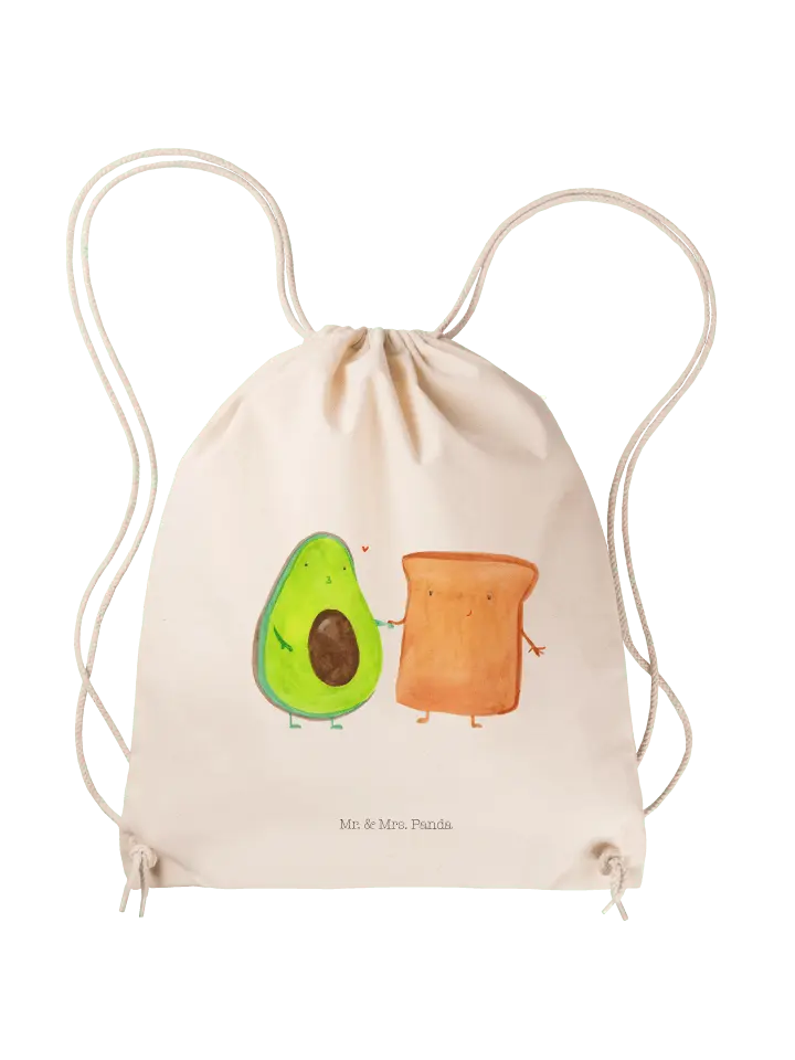 

Спортивная сумка Mr & Mrs Panda Sportbeutel Avocado Toast ohne Spruch, кремовый
