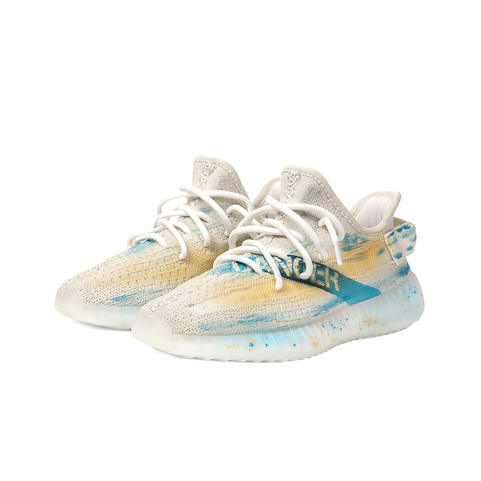 Кроссовки adidas originals Yeezy Boost 350 V2 Lifestyle Shoes Unisex Low-top Blue-yellow, голубой — фото 2