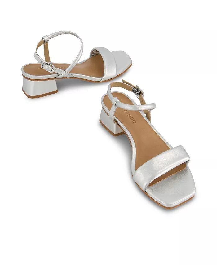 Сандалии Bernardo Josei на низком каблуке Bernardo Footwear, серебряный — фото 4