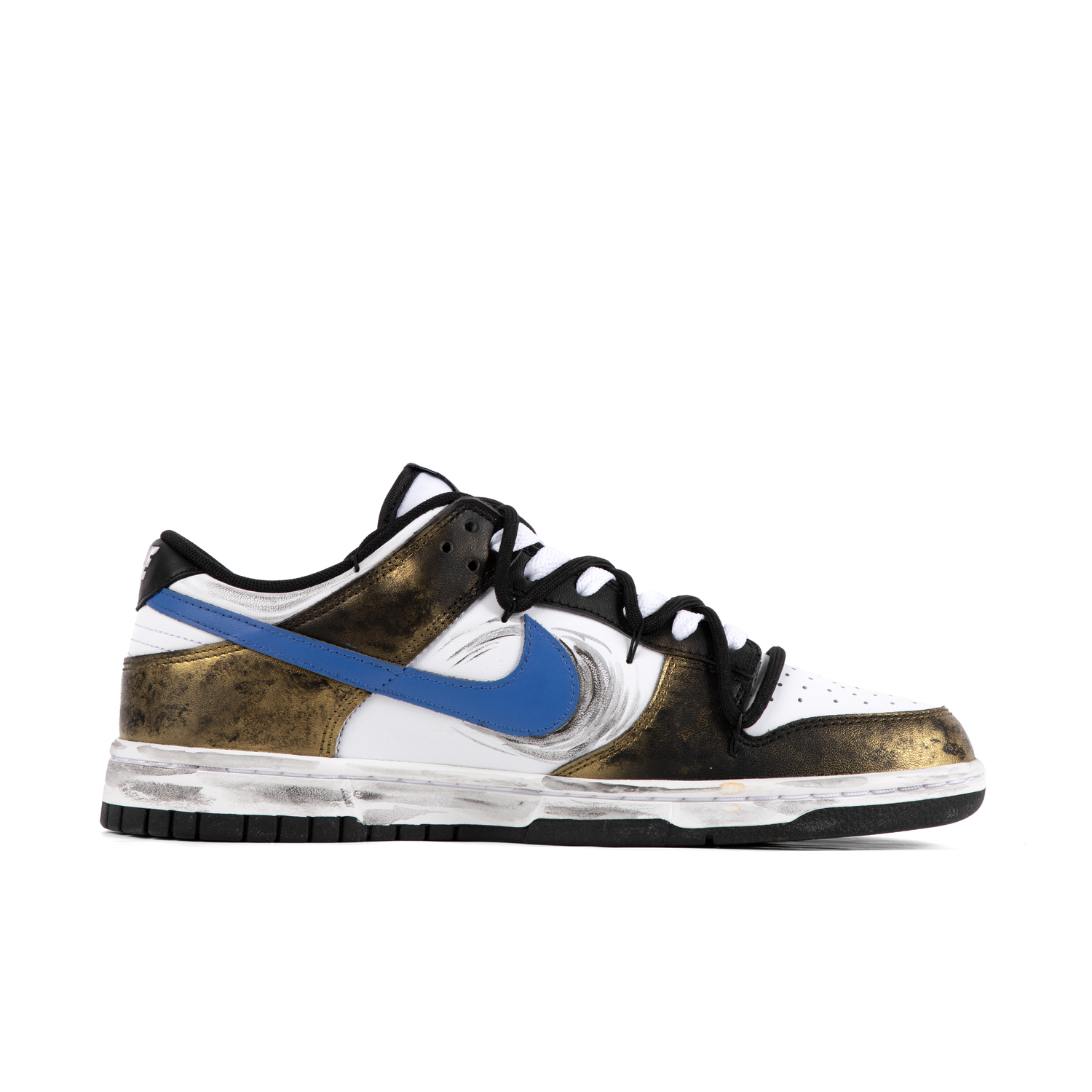 Nike Dunk Anti Slip Износостойкие Низкие Кроссовки для Скейтбординга Унисекс Черный Золотой — фото 2